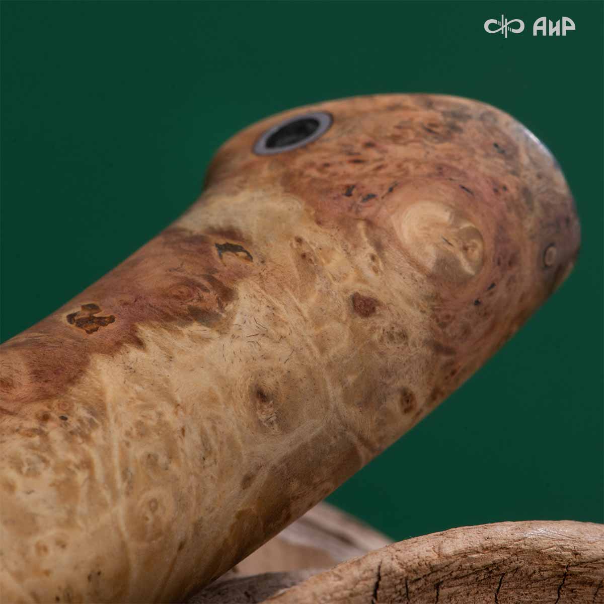 Финка Нью (наборная: стабилизированный граб, стабилизированный кап клена натуральный, фибра красная, алюмин.втулка, авторские ножны, кастомная заточка) CPR, № 01 - Компания «АиР»