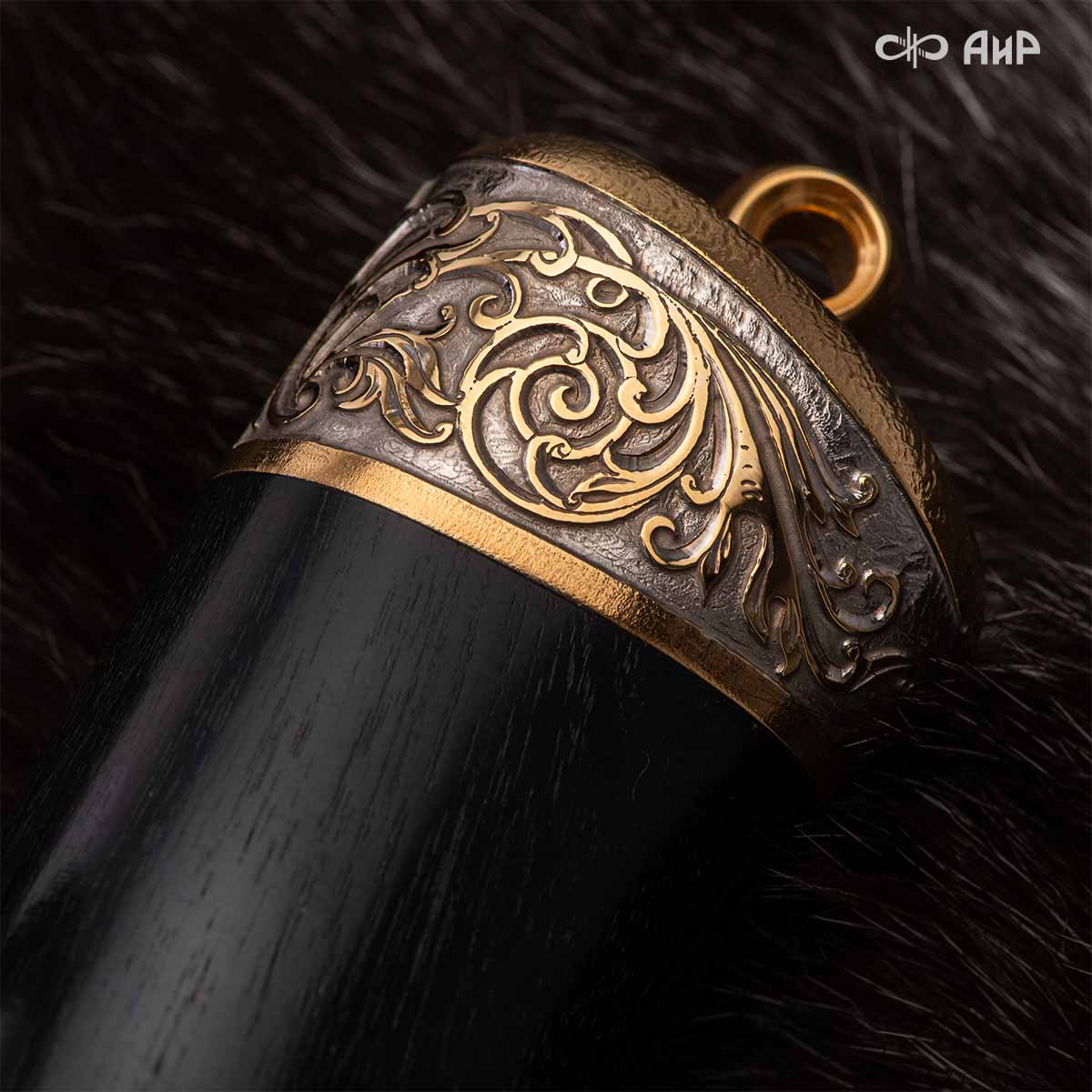 Нож Лиса с сюжетом Утиная охота, комбинированные ножны, Артикул: 38907 - Компания «АиР»