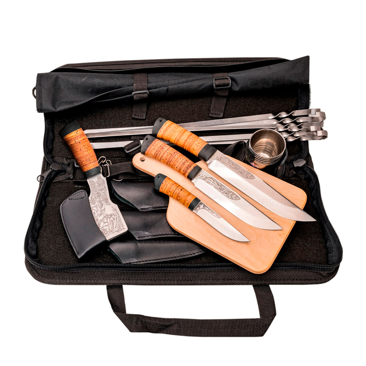 Набор Шашлычный-1 (береста, гравировка олени) - Компания «АиР»