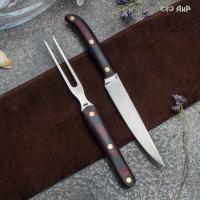 Набор Стейковый ЦМ (нож и вилка, G10 черно-красный)