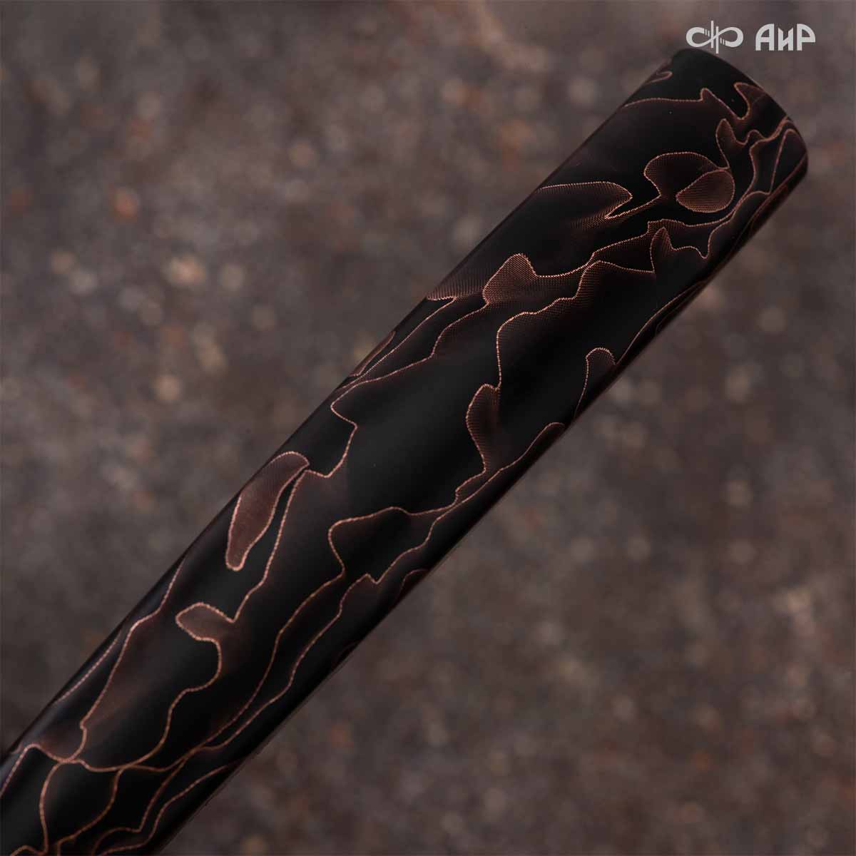 Для нарезки ветчины (композит с медной микросеткой волны, латунь) дамасская сталь ZDI-1016, узор пирамида NEW - Компания «АиР»