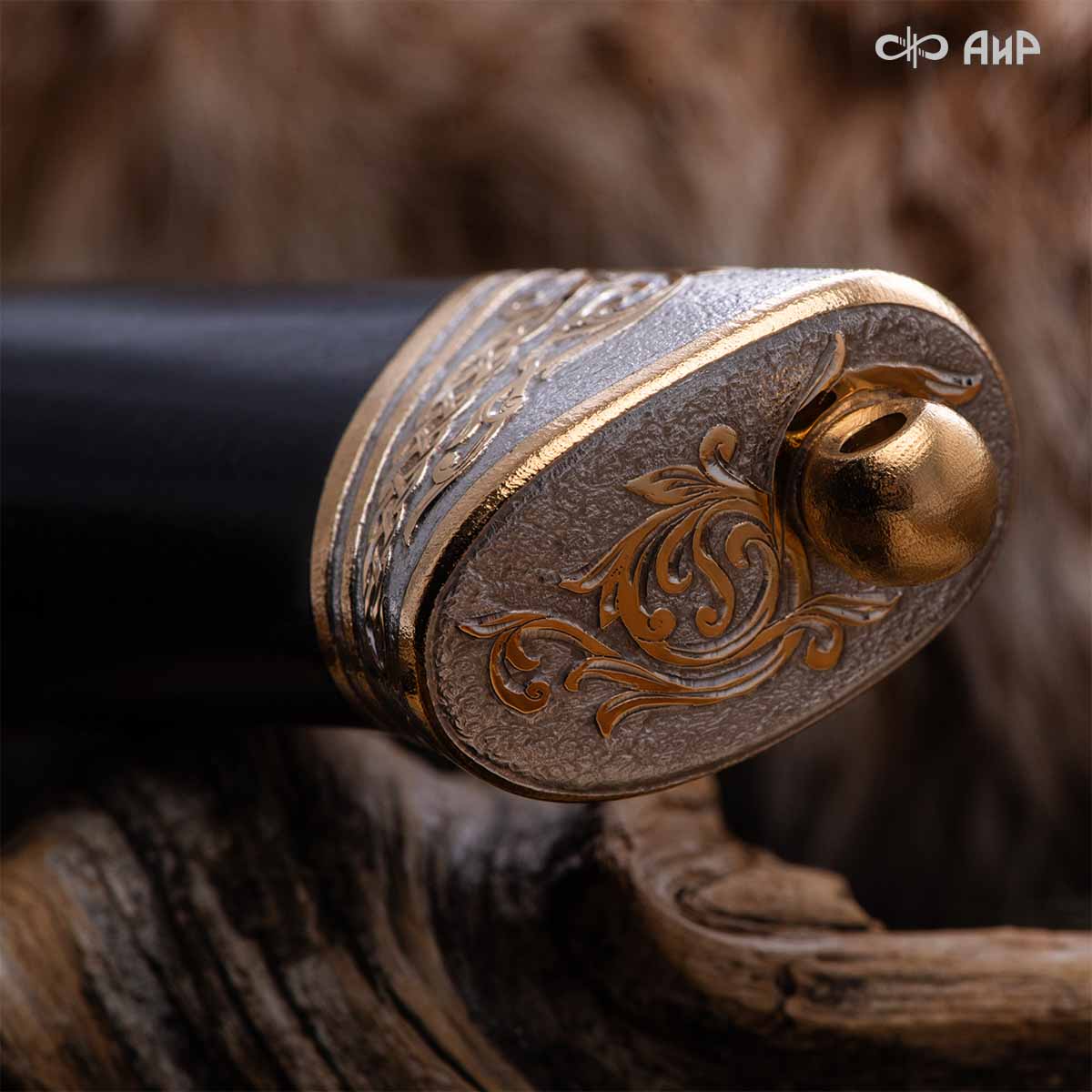 Нож Арсенальный люкс с сюжетом Рысья охота, комбинированные ножны, Артикул: 39171 - Компания «АиР»