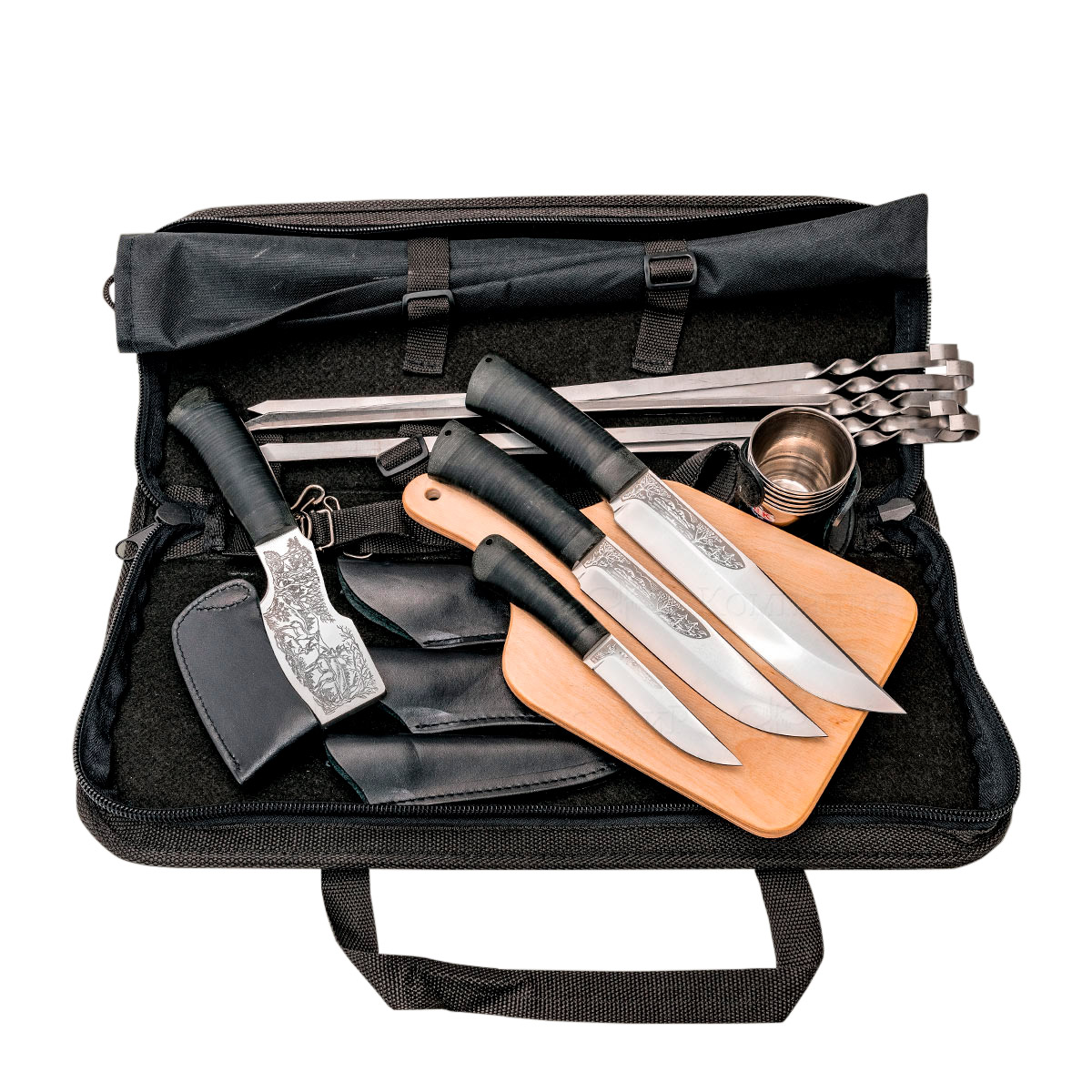 Набор Шашлычный-1 (кожа, гравировка олени) - Компания «АиР»