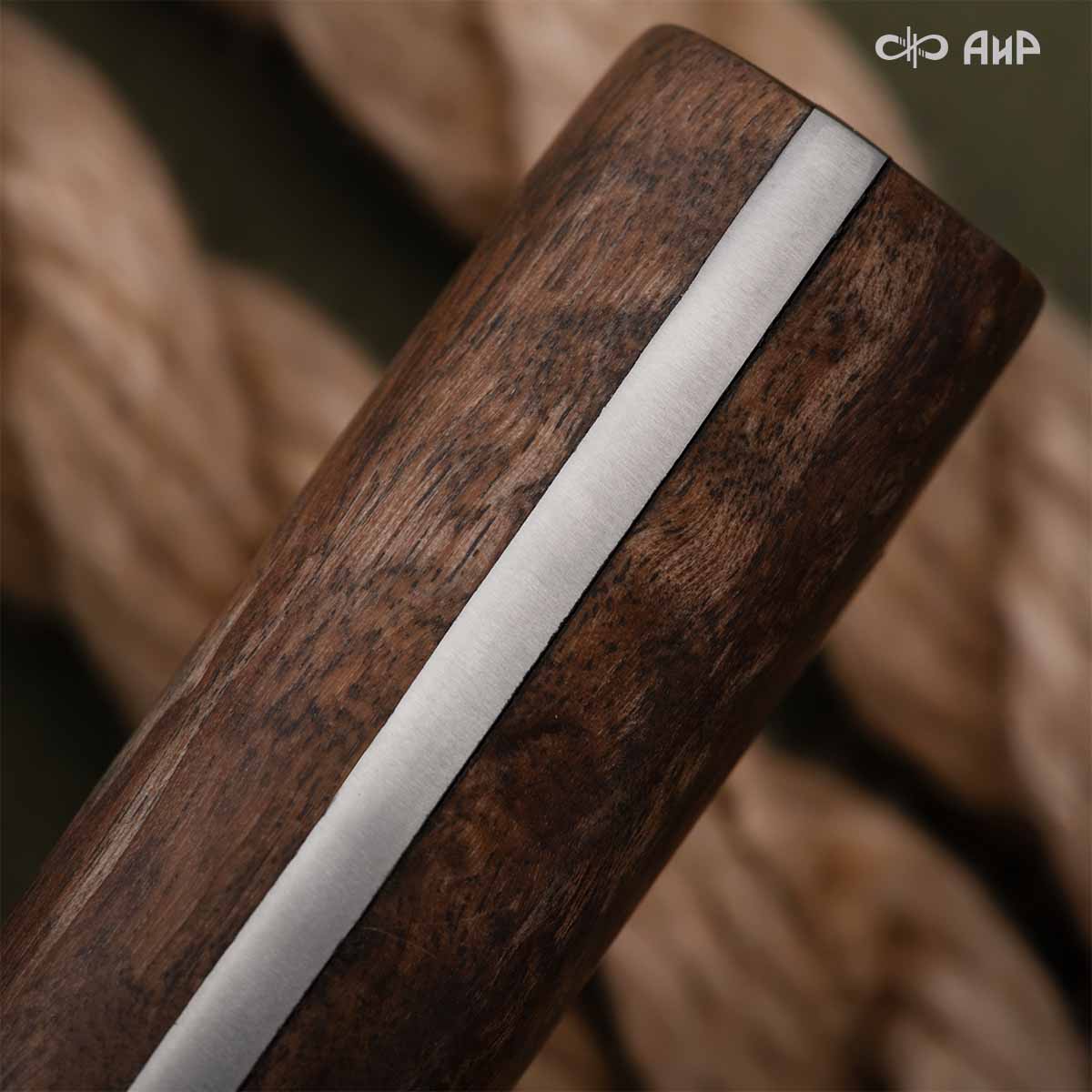 Сербский нож ЦМ (стабилизированная карельская береза коричневая, мокуме гане, кастомная заточка), дамасская сталь ZDI-1016 - Компания «АиР»