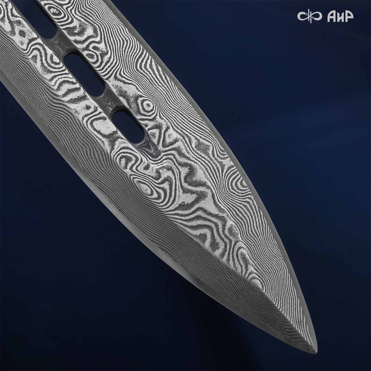  Нож Сигара (ореховый кап, золото, черный никель), дамасская сталь ZDI-1016 - Компания «АиР»