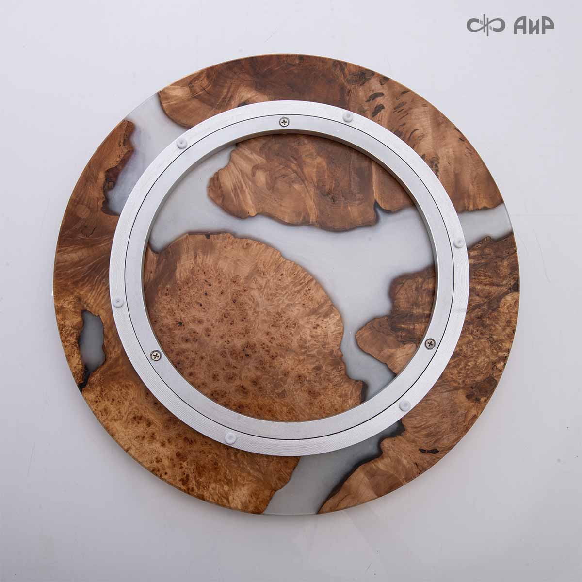 Поднос крутящийся Орбита, клен, жемчуг, 39 см - Компания «АиР»