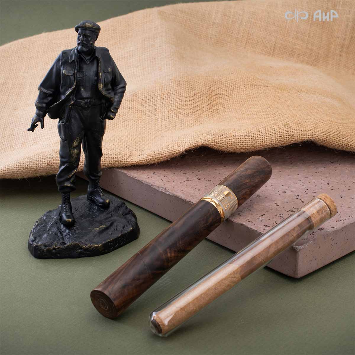 Нож Сигара COHIBA, ореховый кап, дамасская сталь ZDI-1016, Артикул: AF0000019699  - Компания «АиР»