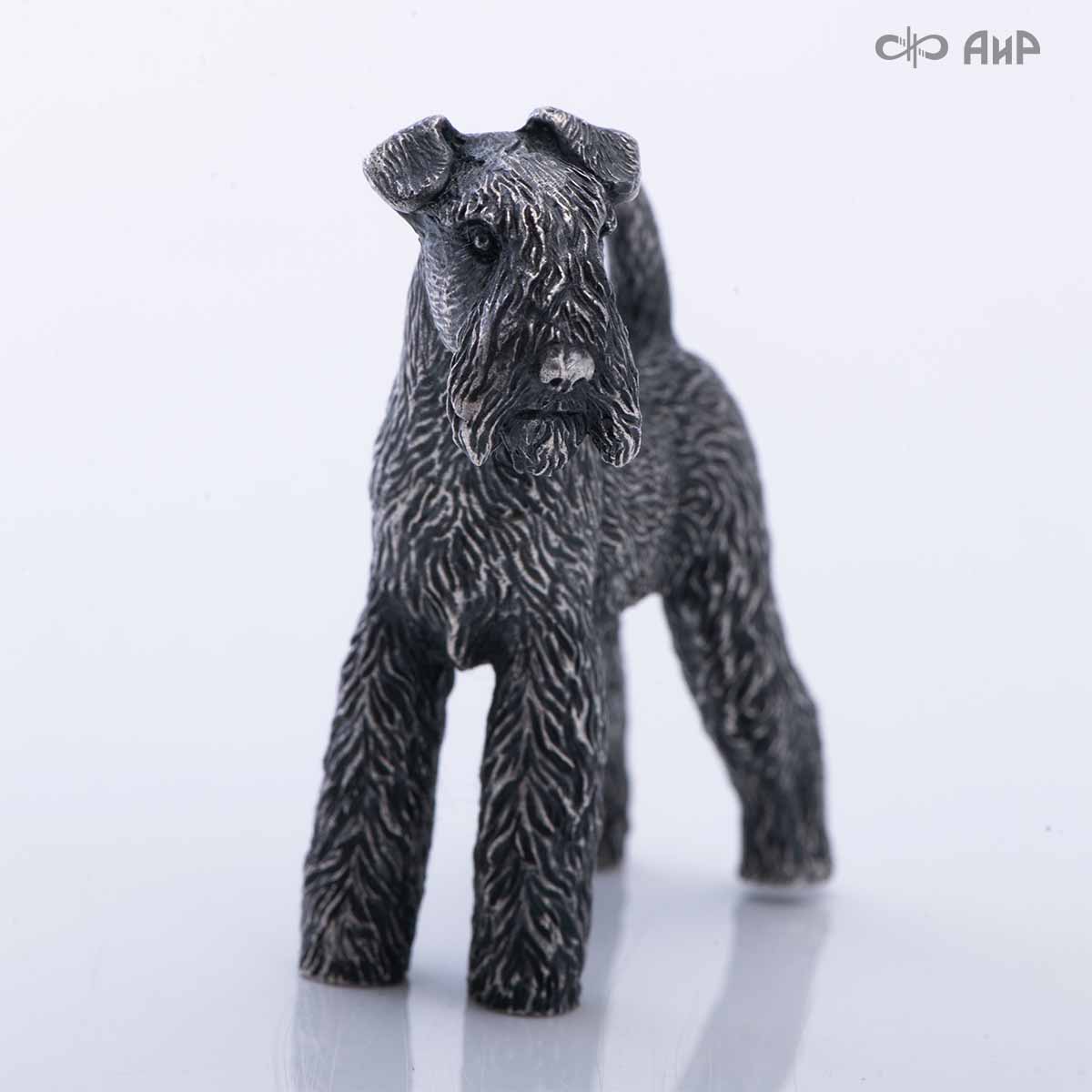 Сувенир Вельштерьер № 3 (литье, латунь, чернение серебра, магнит) - Компания «АиР»