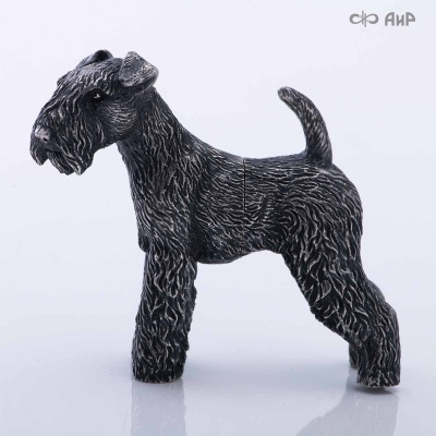 Сувенир Вельштерьер № 3 (литье, латунь, чернение серебра, магнит) - Компания «АиР»