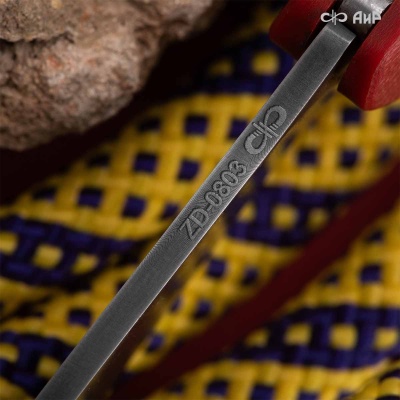 Хантер (G10 красный, кастомная заточка) дамасская сталь ZD-0803, узор твист - Компания «АиР»