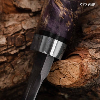 Селигер (стабилизированный кап клена фиолетовый) дамасская сталь ZDI-1016 - Компания «АиР»