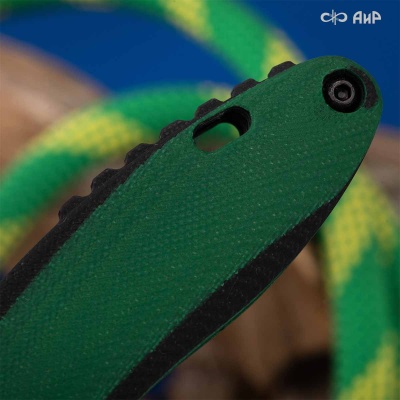 Хантер (G10 черно-зеленый, кастомная заточка) дамасская сталь ZDI-1016 - Компания «АиР»