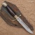 Нож Финка-2 Вача с сюжетом Серп и молот, дамасская сталь ZDI-1016, кожаные ножны, Артикул: 38133 - Компания «АиР»
