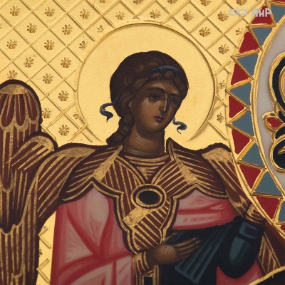 Икона Божией Матери Всецарица (Пантанасса) в окладе и киоте, Артикул: 39149 - Компания «АиР»