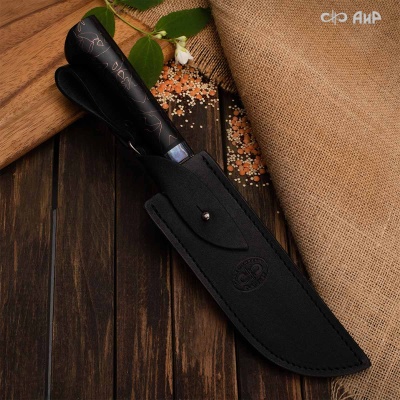 Пчак (композит светящийся и изменяющий цвет, узор волны, ZlaTi, кастомная заточка) дамасская сталь ZDI-1016, узор пирамида NEW - Компания «АиР»