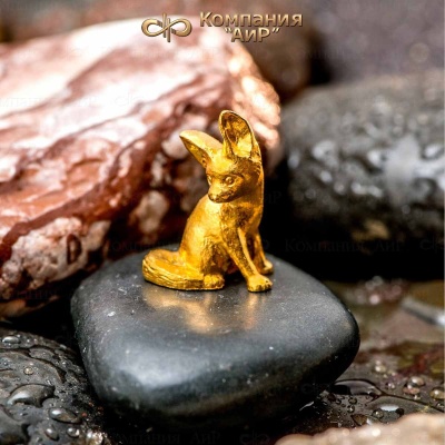  Сувенир "Лис-2 на камне", золото - Компания «АиР»