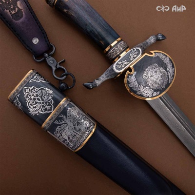 Гарнитур охотничий Лев, с хиршфангером, Артикул: 39141 - Компания «АиР»