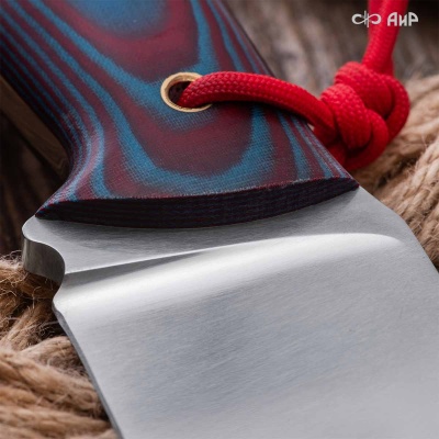 Уралмаш тесак (микарта красно-синяя, паракорд с темлячным узлом, кастомная заточка) - Компания «АиР»