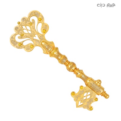 Ключ сувенирный с желтыми фианитами, Артикул: 1002 - Компания «АиР»