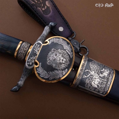 Гарнитур охотничий Лев, с хиршфангером, Артикул: 39141 - Компания «АиР»