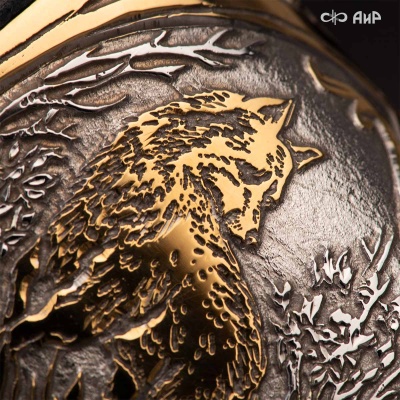  Нож Лиса с сюжетом Лисы на охоте, комбинированные ножны, Артикул: 38906 - Компания «АиР»