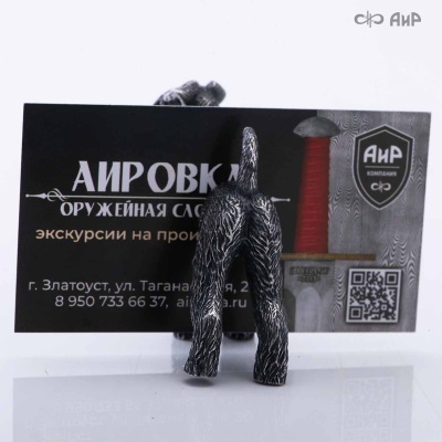Сувенир Вельштерьер № 3 (литье, латунь, чернение серебра, магнит) - Компания «АиР»
