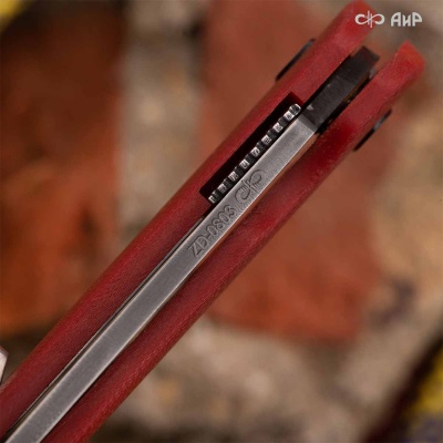 Хантер (G10 красный, кастомная заточка) дамасская сталь ZD-0803, узор твист - Компания «АиР»