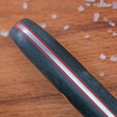 Набор Стейковый ЦМ (нож и вилка, микарта темно-зеленая с красной подложкой) - Компания «АиР»