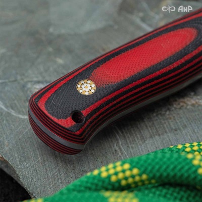 Стриж (G10 красно-черный, мозаичные пины) дамасская сталь ZDI-1016 - Компания «АиР»