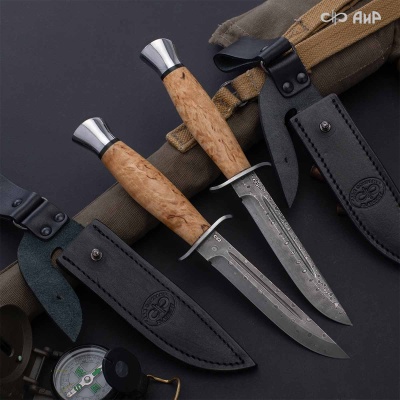 Финка-2 (карельская береза) дамасская сталь ZDI-1016  - Компания «АиР»