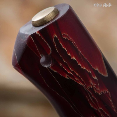 Пескарь (композит растительные волокна красный) дамасская сталь ZDI-1016 - Компания «АиР»