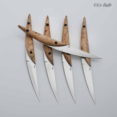 Набор стейковых ножей ЦМ (карельская береза, фибра) - Компания «АиР»