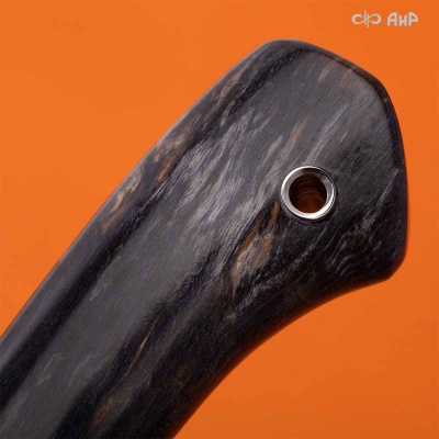 Нож Финка-5, стабилизированная карельская береза фиолетовая, стабилизированный граб, авторские ножны, Артикул: 38883 - Компания «АиР»