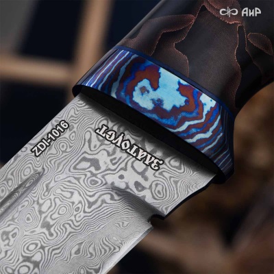 Бекас (композит, медная микросетка волны, ЗлаТи (ZlaTi) дамасская сталь ZDI-1016, узор дикий - Компания «АиР»