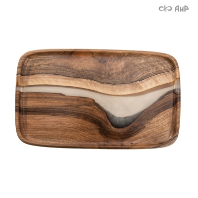 Поднос сервировочный AURA, орех, жемчуг, 35 см - Компания «АиР»