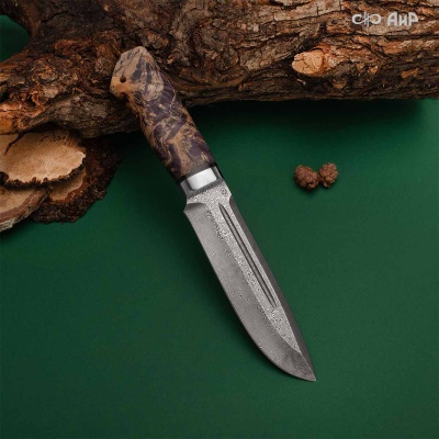 Селигер (стабилизированный кап клена фиолетовый) дамасская сталь ZDI-1016 - Компания «АиР»