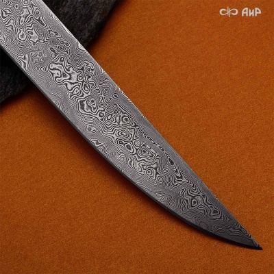 Нож Финка-5, стабилизированная карельская береза лазурная, стабилизированный граб, авторские ножны, Артикул: 38884 - Компания «АиР»