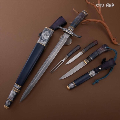 Гарнитур охотничий Лев, с хиршфангером, Артикул: 39141 - Компания «АиР»