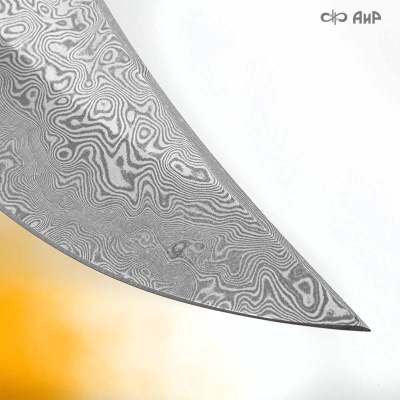 Клычок-1 (стабилизированная карельская береза лазурная, ЗлаТи (ZlaTi) дамасская сталь ZDI-1016 - Компания «АиР»