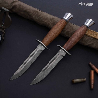 Финка-2 (орех) дамасская сталь ZDI-1016  - Компания «АиР»