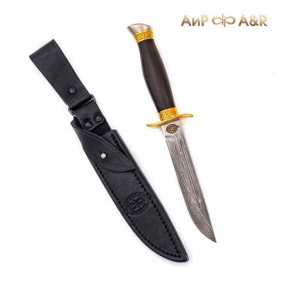  Нож Финка-2 НКВД с золотом, ZDI-1016, кожаные ножны Артикул: 38501 - Компания «АиР»