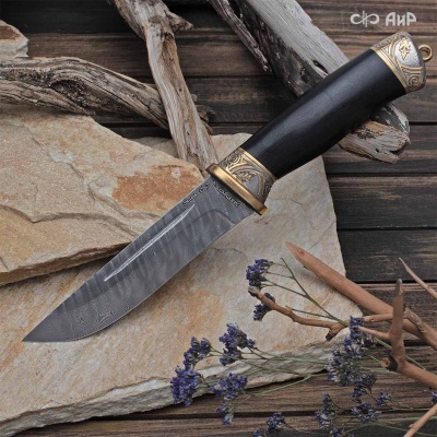 Нож Бекас с сюжетом Лев и орел, комбинированные ножны, Артикул: 37983 - Компания «АиР»