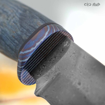 Клычок-1 (стабилизированная карельская береза лазурная, ЗлаТи (ZlaTi) дамасская сталь ZDI-1016 - Компания «АиР»