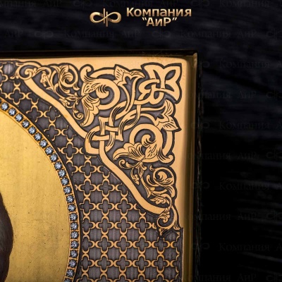 Икона в окладе Святитель Николай Чудотворец с бесцветными фианитами - Компания «АиР»