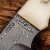 Снегирь (Mercorne белый, крючок, мозаичные пины, ножны люкс) дамасская сталь ZDI-1016, узор пирамида NEW  - Компания «АиР»