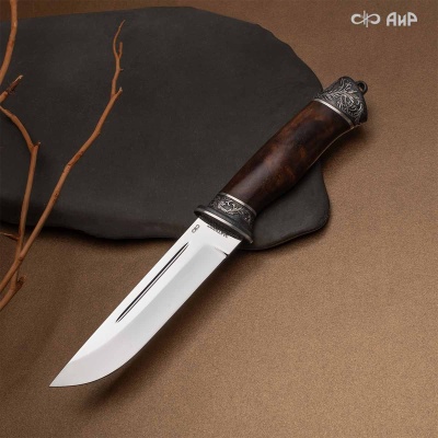  Нож Бекас с сюжетом Свирепый тигр, комбинированные ножны, Артикул: 38936 - Компания «АиР»