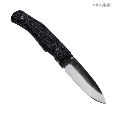 Нож складной Хаски, Цитадель (CITADEL), кожа ската черная, кованый клинок - Компания «АиР»