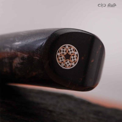 Нож Финка-5, стабилизированная карельская береза фиолетовая, стабилизированный граб, авторские ножны, Артикул: 38883 - Компания «АиР»