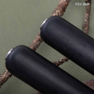 Засапожный-1 (стабилизированный граб, ZlaTi, кастомная заточка) дамасская сталь ZDI-1016 - Компания «АиР»