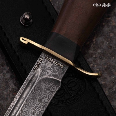 Финка-2 Вача (орех) дамасская сталь ZDI-1016 - Компания «АиР»